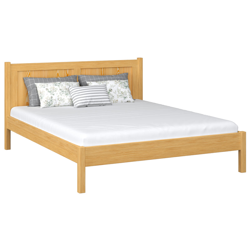 Pin natural cu pat dublu din lemn – dormitor, lemn masiv, stil scandinav