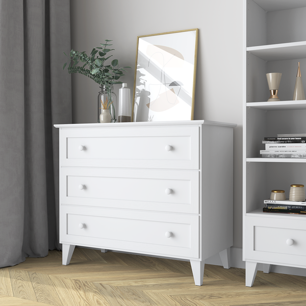 Wooden chest of drawers 3S 105 Scandi white