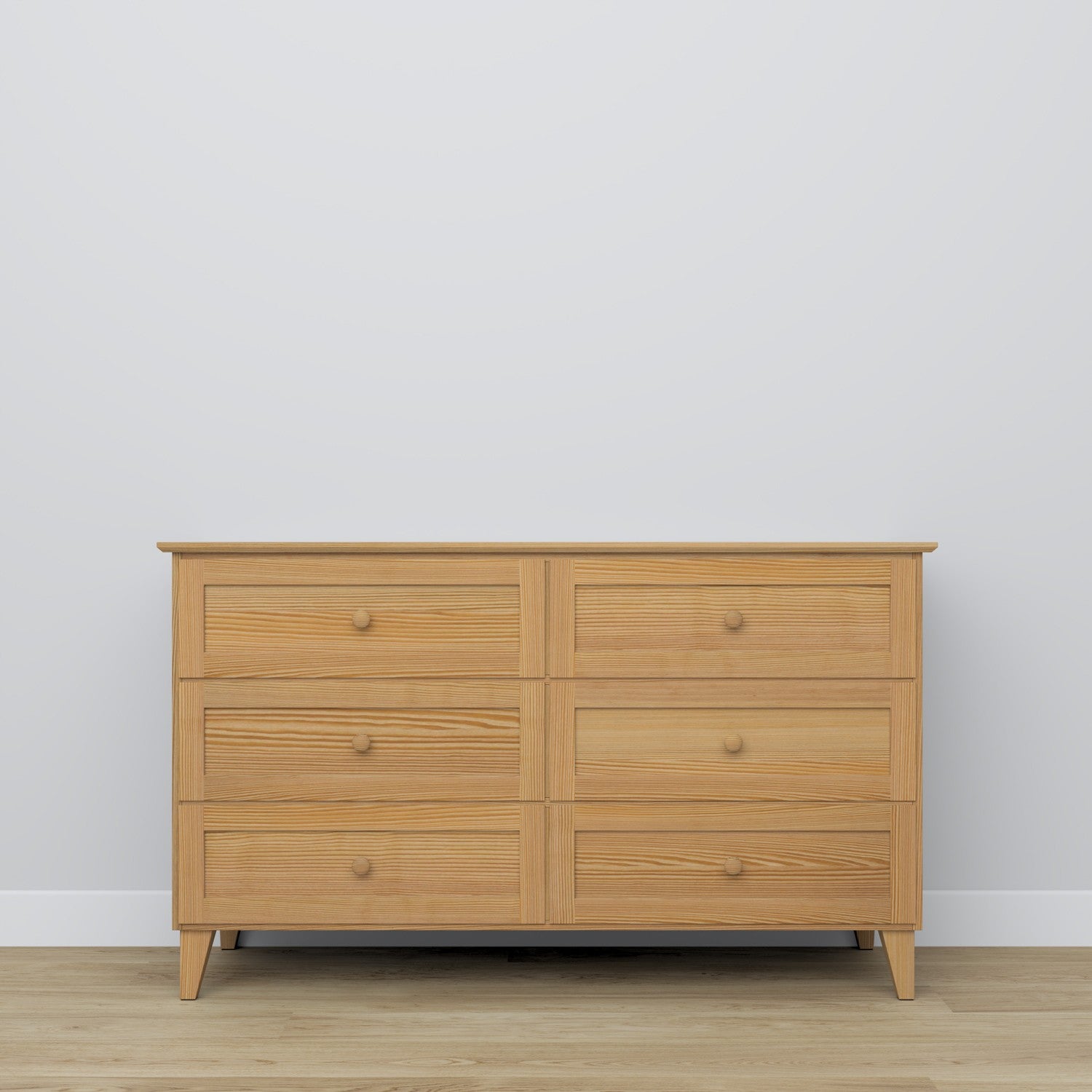 Pine chest of drawers 6S 154 Scandi natural pine