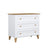 Wooden chest of drawers 3S 105 Scandi white / natural oak