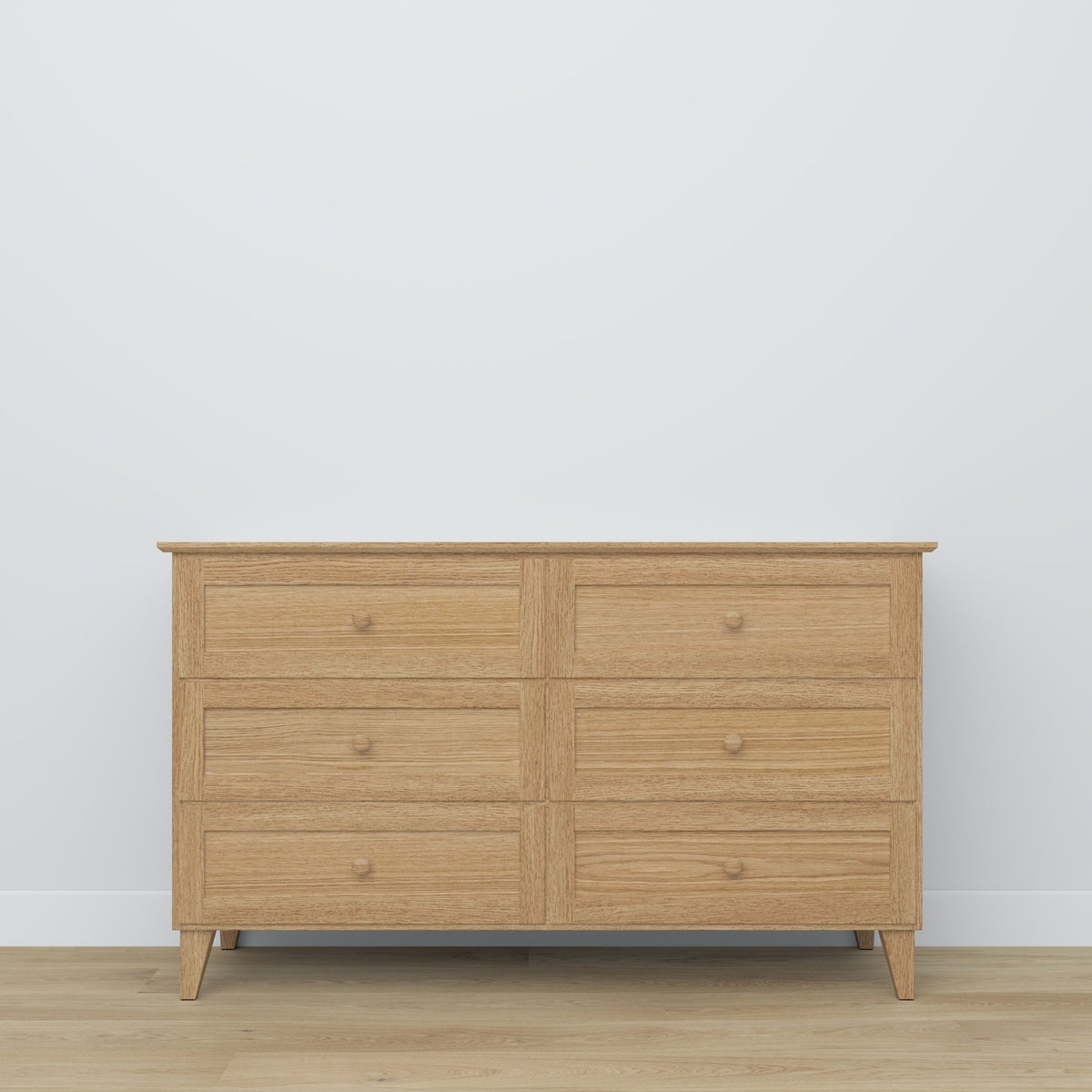 Oak chest of drawers 6S 154 Scandi oak natural
