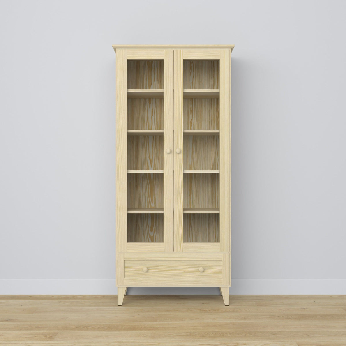 Pine display cabinet 1S 90 Scandi clear pine