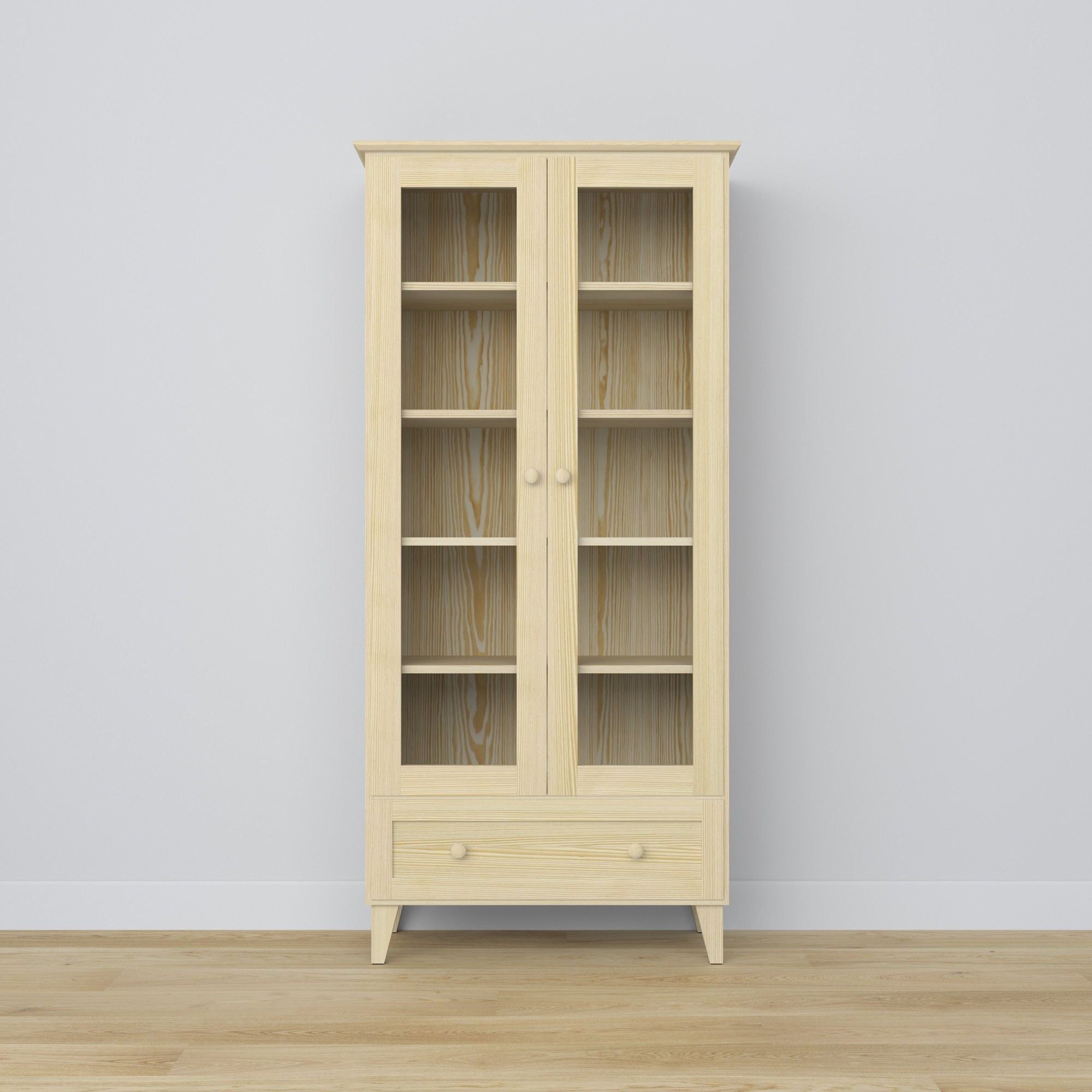 Pine display cabinet 1S 90 Scandi clear pine