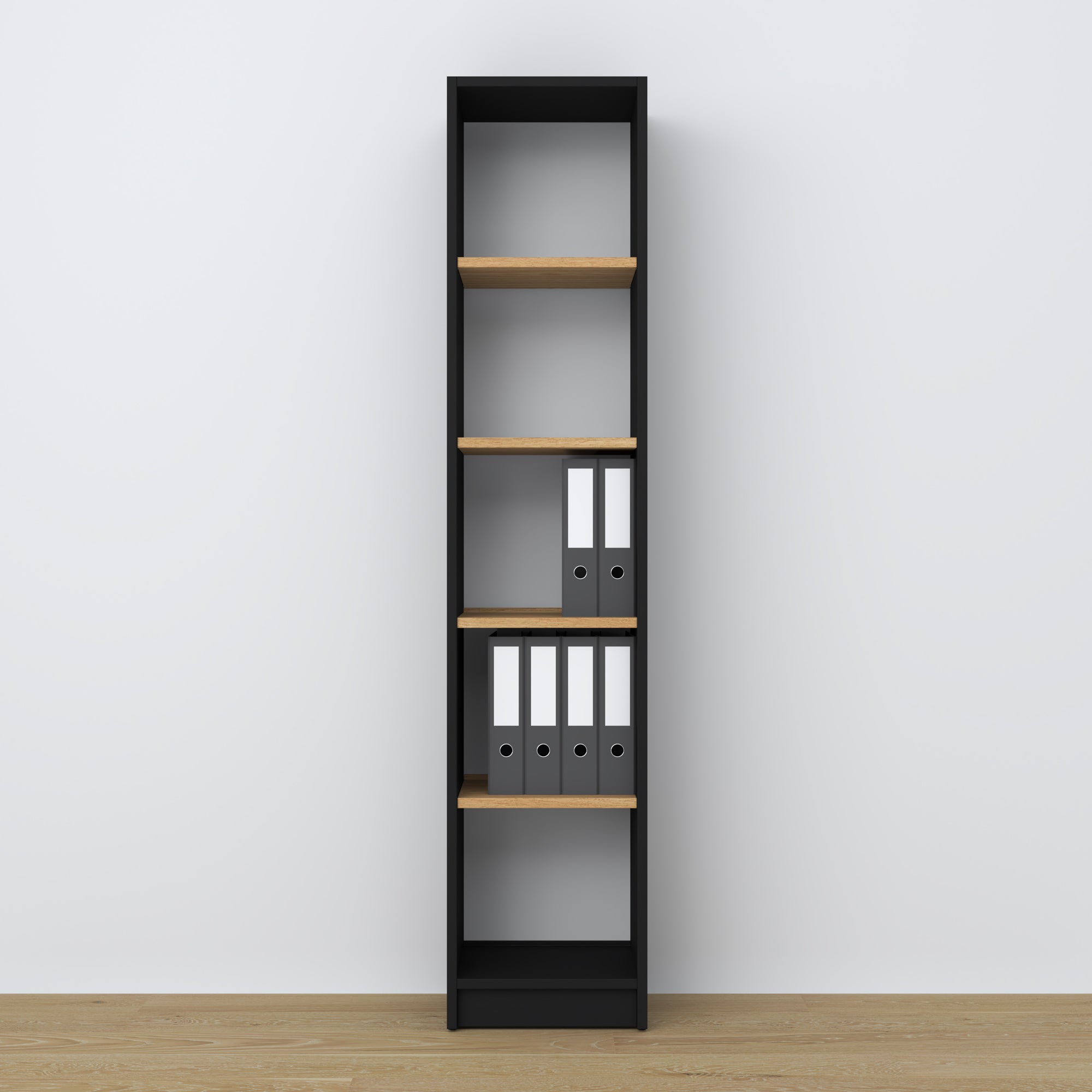 Wooden shelf N01 black / oak