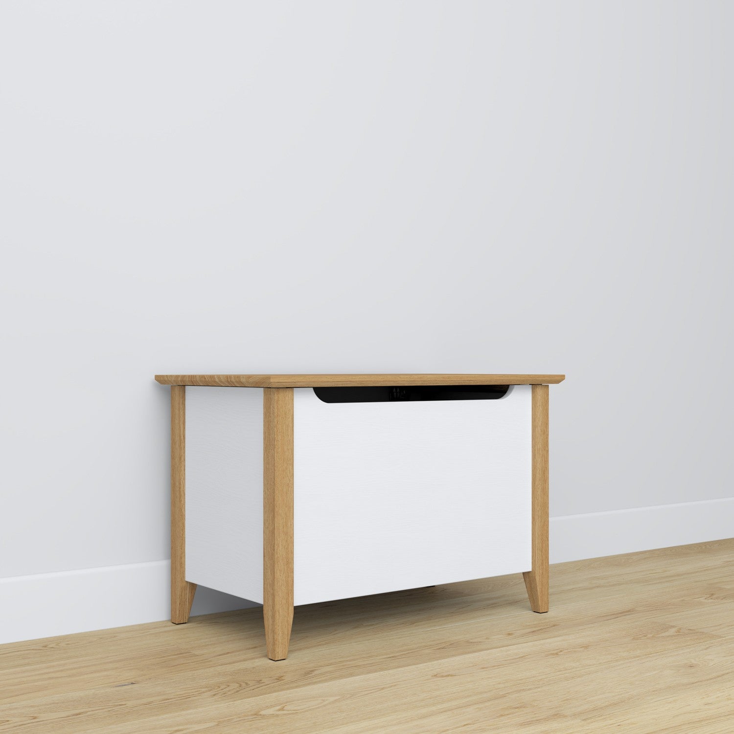 Wooden chest Scandi white / natural oak