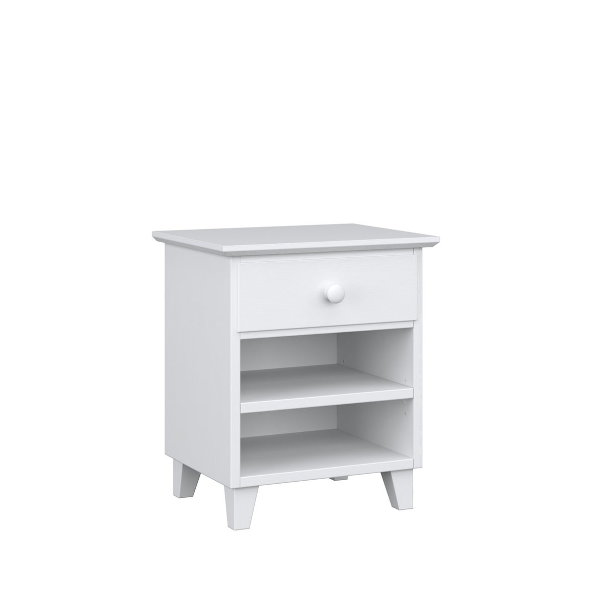 Wooden bedside table 1S N02 Scandi white