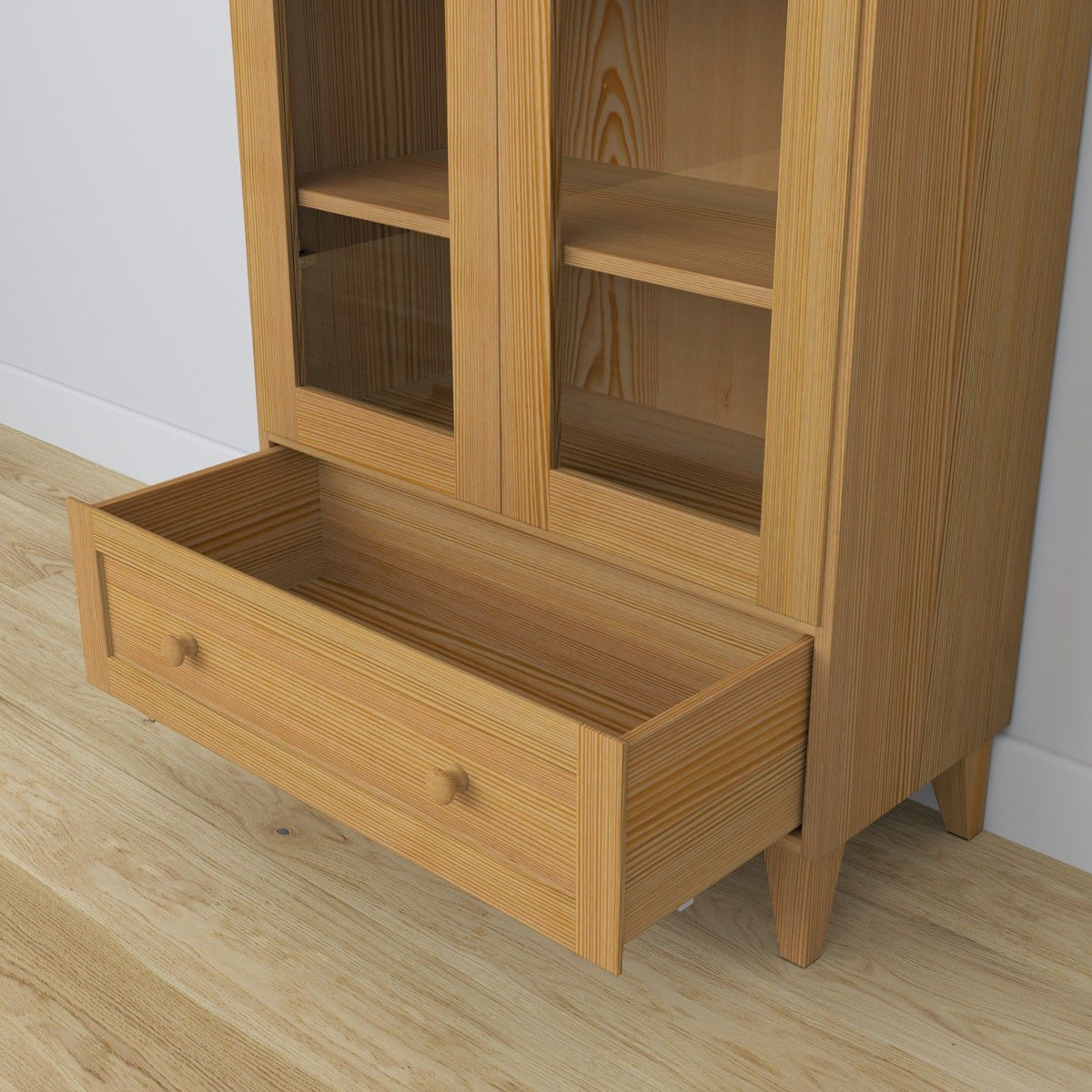 Pine display cabinet 1S 90 Scandi natural pine