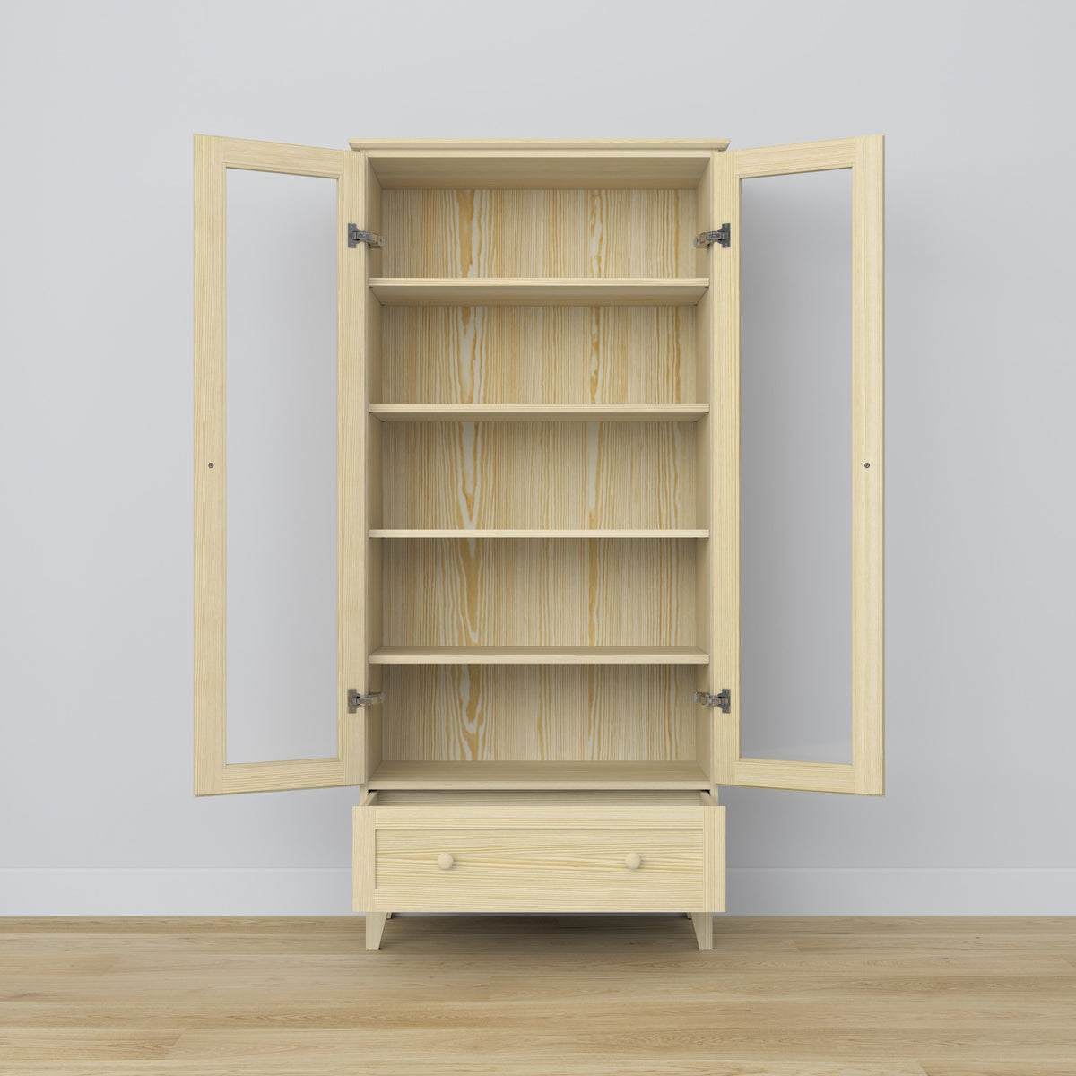 Pine display cabinet 1S 90 Scandi clear pine