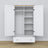 Wooden wardrobe 2D1S Scandi white / natural oak