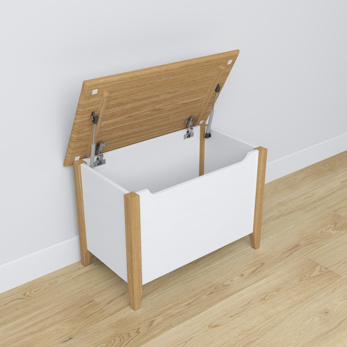Wooden chest Scandi white / natural oak