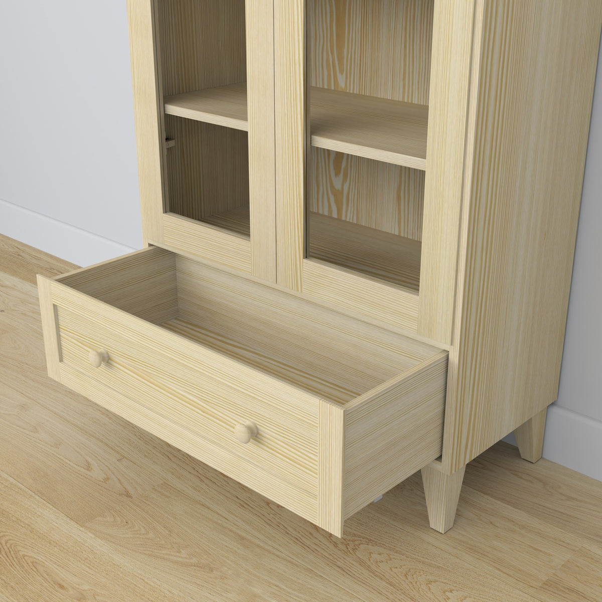 Pine display cabinet 1S 90 Scandi clear pine