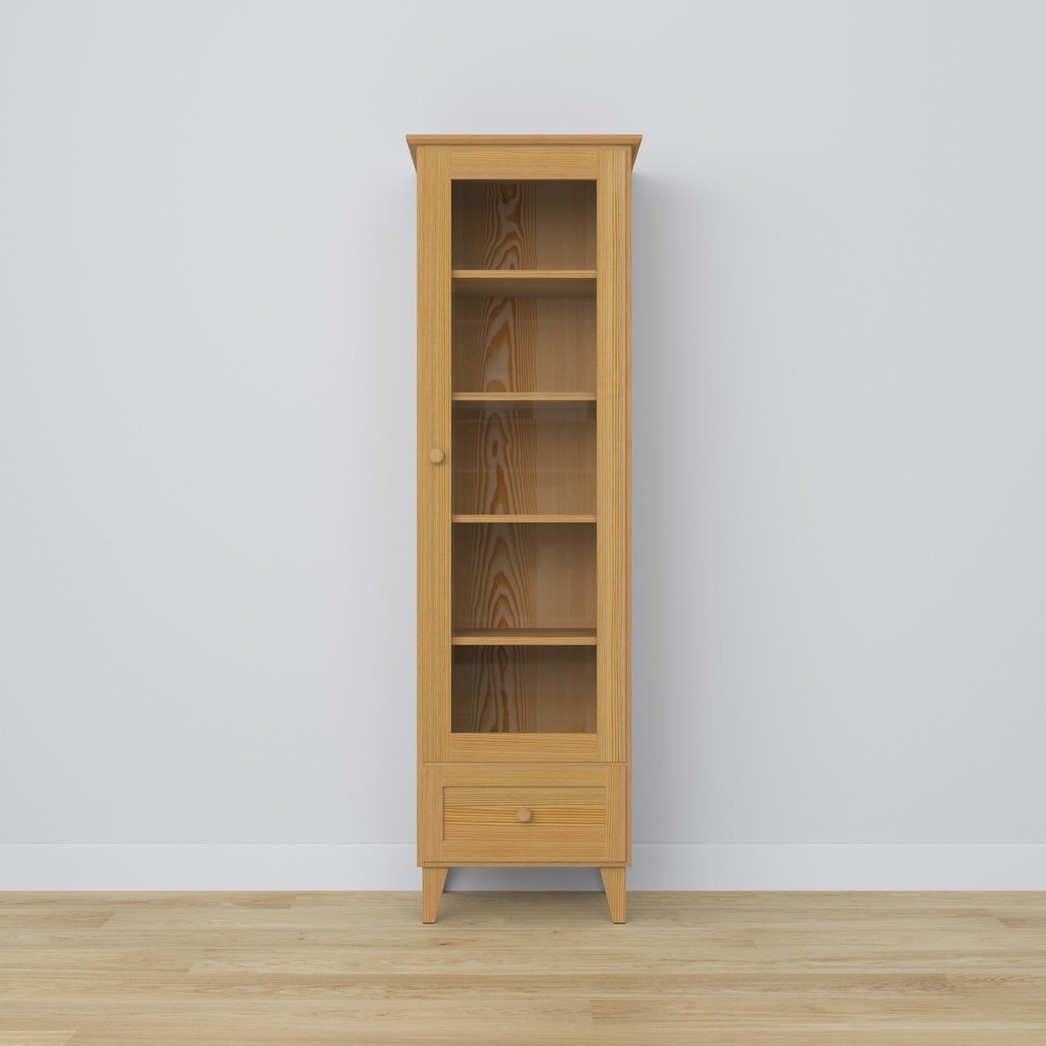 Pine display cabinet 1S 57 Scandi natural pine