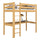 Natural Pine Wooden Loft Bed with Desk – Children’s Room, Scandi Nizio