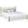 Wooden double bed with drawer white with oak – bedroom, storage, scandi style