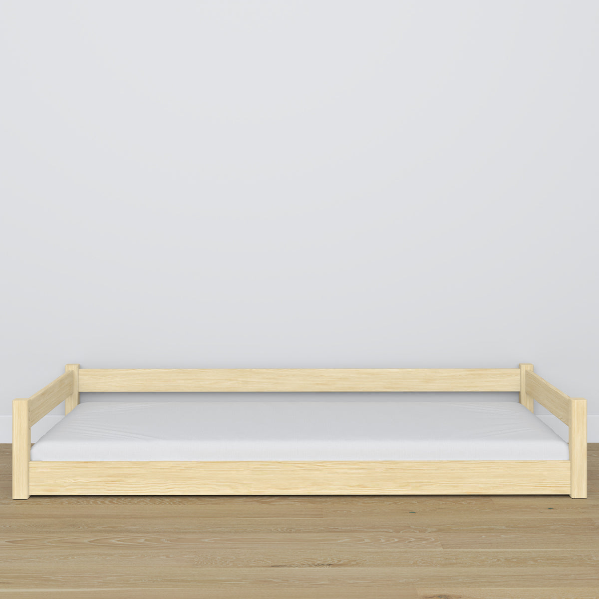 Wooden low bed N01 clear pine