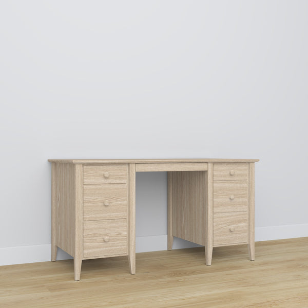 Oak desk 6S Scandi oak bleached