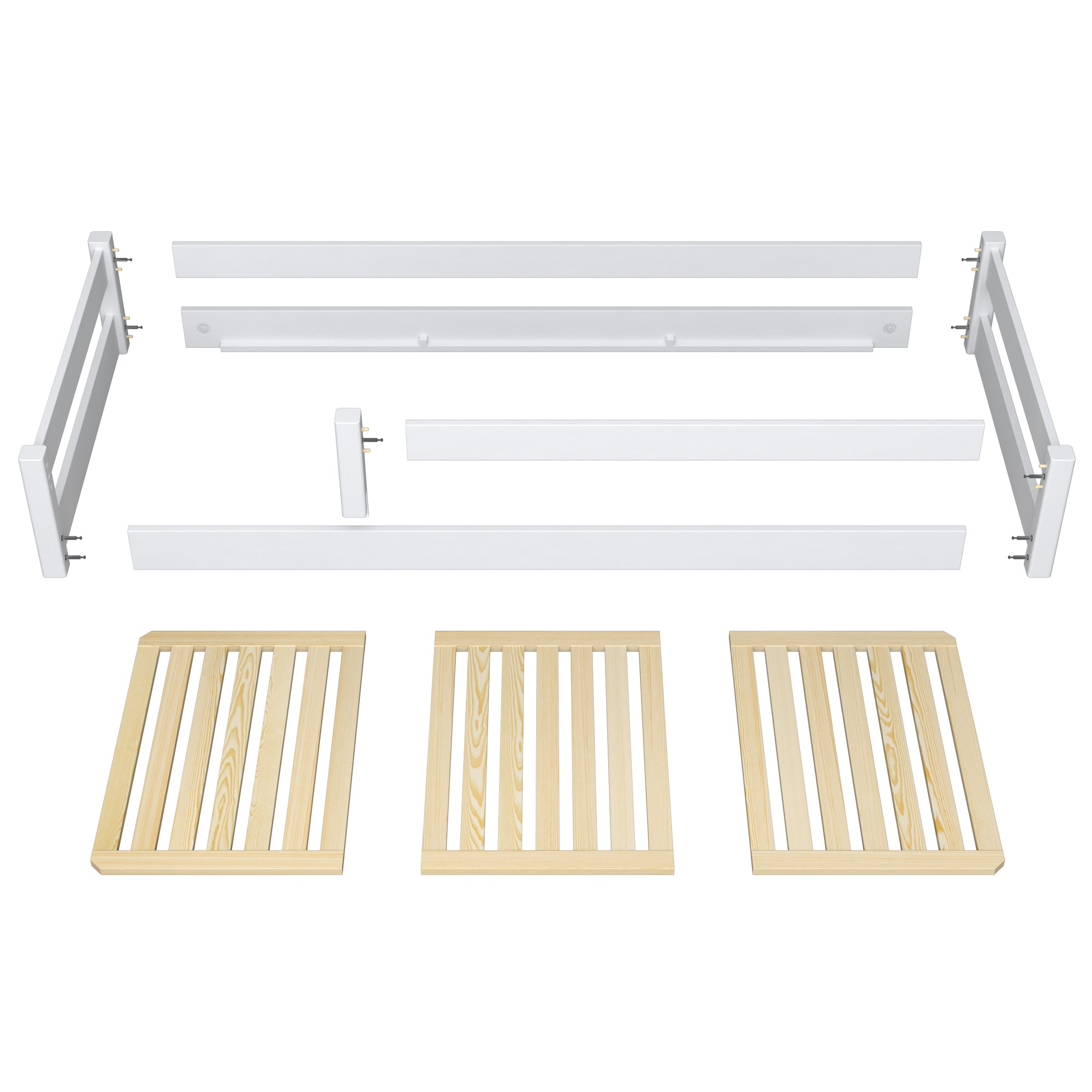 Wooden low bed N02 clear pine