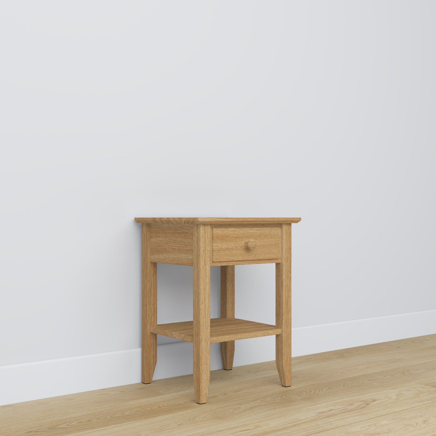 Oak bedside table 1S N01 Scandi oak natural