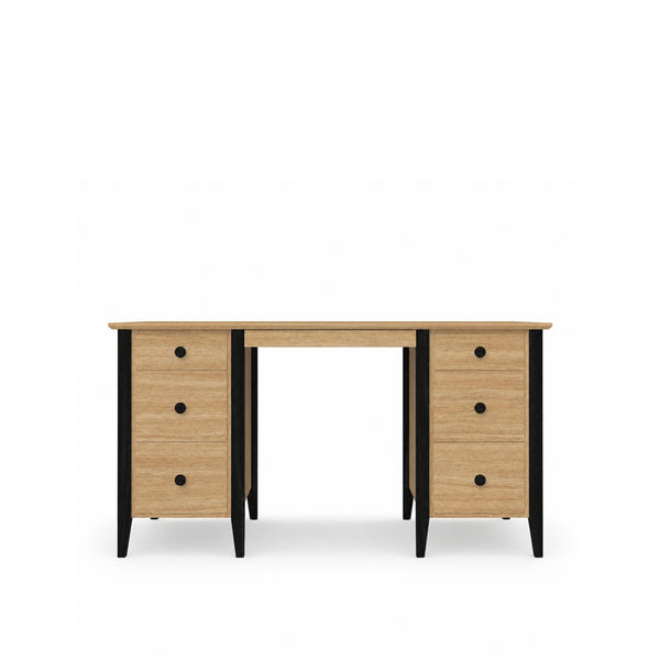 Oak desk 6S Scandi oak natural / black