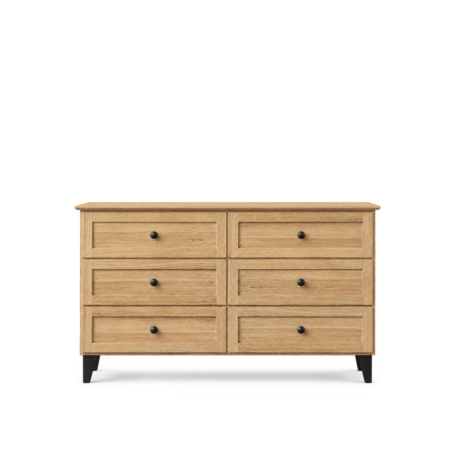 Oak chest of drawers 6S 154 Scandi oak natural / black