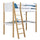 White and Oak Wooden Loft Bed with Desk – Children’s Room, Scandi Nizio