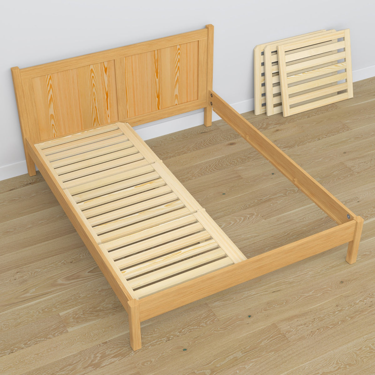 Pin natural din lemn cu pat dublu – dimensiuni și schemă, Nizio Home