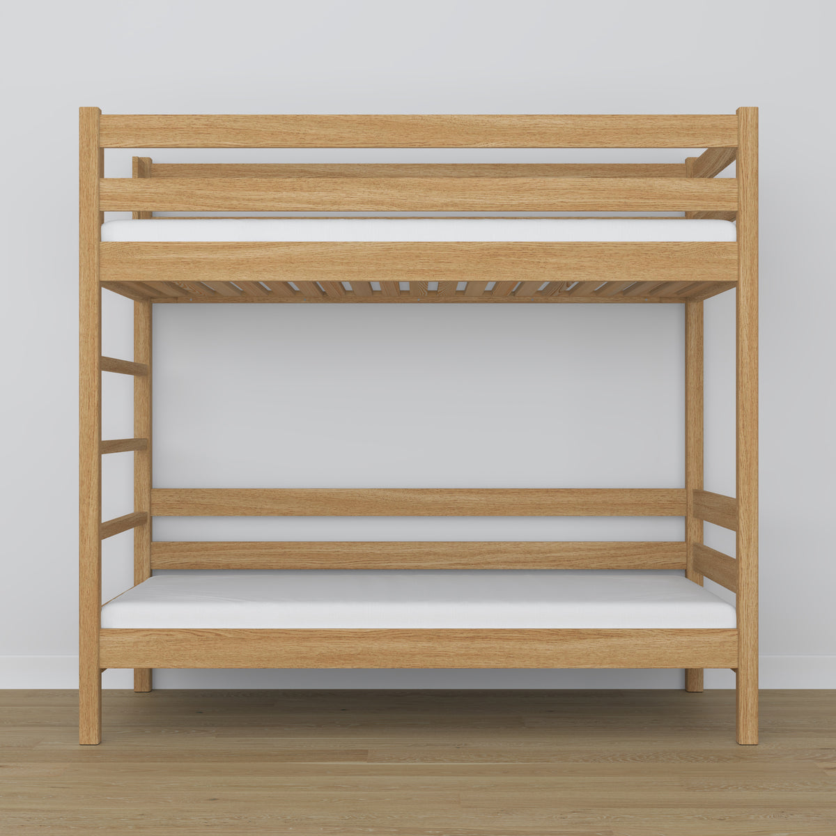 Łóżko piętrowe N03 dąb naturalny – dodatkowy widok, lite drewno dębowe