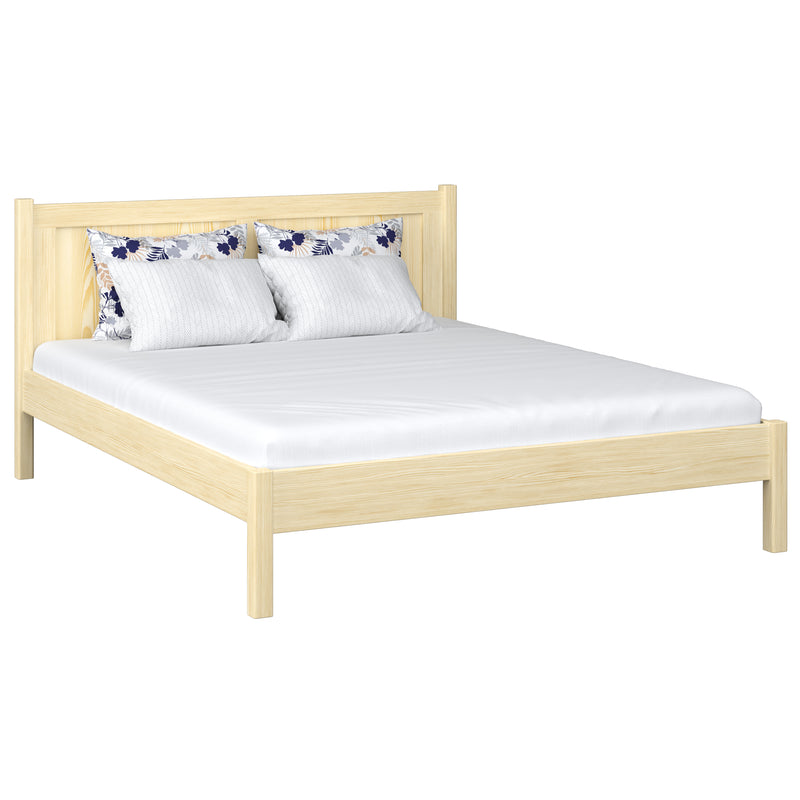 Pat dublu din lemn de pin incolor – dormitor, lemn masiv, stil scandinav