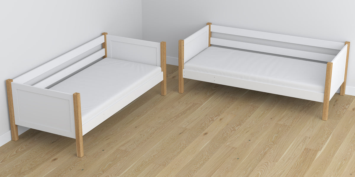 Łóżko piętrowe N02 biało dębowy – dodatkowy widok, ekologiczne drewno