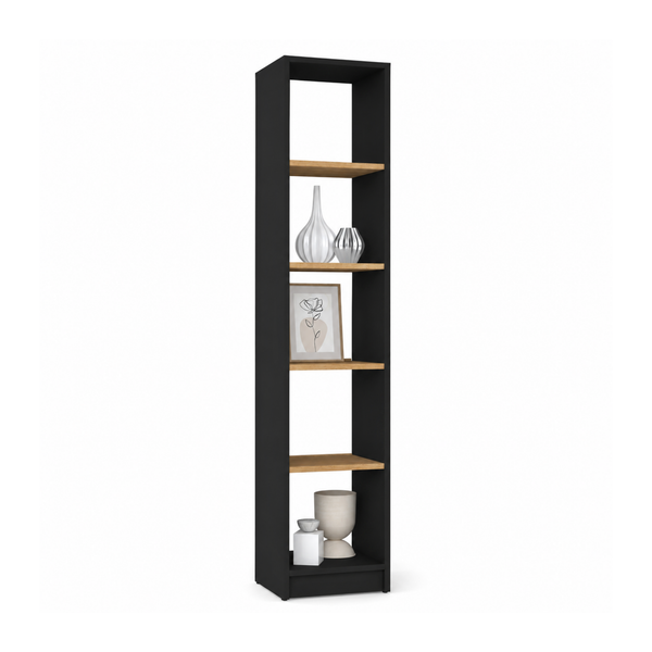 Wooden shelf N01 black / oak